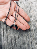 Men's Black Onyx Horn Necklace