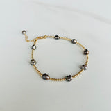 Tahitian Keshi Pearl and Gold Bracelet