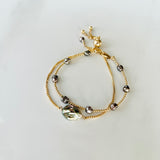 Tahitian Keshi Pearl and Gold Bracelet