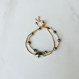 Tahitian Keshi Pearl and Gold Bracelet