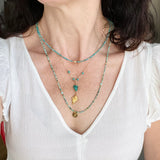 Gold Arrowhead and Turquoise Necklace