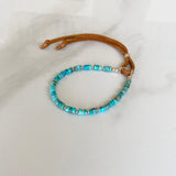 Turquoise & Leather Bracelet