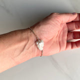 Nugget Pearl & Silver Adjustable Bracelet