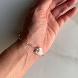 Nugget Pearl & Silver Adjustable Bracelet