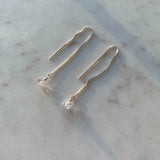 Herkimer Diamond Crystal Threader Earrings