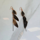 Grey/Brown Feather Earrings