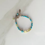 Peridot and Turquoise Boho Charm Bracelet