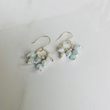 Aquamarine and Leather Knotted Earrings