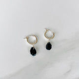 Black Onyx Nugget Hoop Earrings