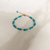 Turquoise nuggets & Gold Bracelet