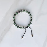 Emerald and Silver Adjustable Bracelet
