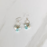 Larimar & Pearl Dangle Earrings