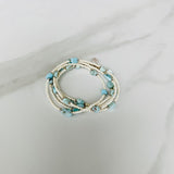 Larimar & White Turquoise Long Beaded Necklace
