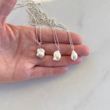 Small Baroque Pearl and silver Necklace