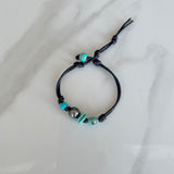 Turquoise & Tahitian Pearl Leather Bracelet