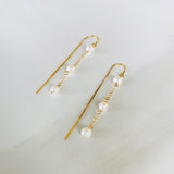 Pearl Chain Threader Earrings