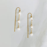 Pearl Chain Threader Earrings