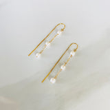 Pearl Chain Threader Earrings