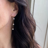 Pearl Chain Threader Earrings