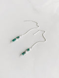 Emerald Gemstone Threader Earrings