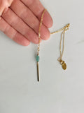 Emerald & Gold Bar Necklace