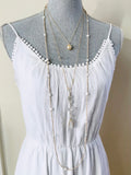 Pearl & White Turquoise Long Necklace