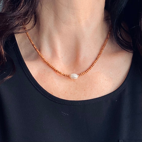 Golden Keshi Pearl Necklace | palm-of-hope-v2
