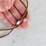 Keshi Pearl and Sandalwood Necklace