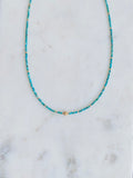Turquoise & Gold Stardust Bead Necklace