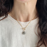 Tahitian Pearl and Gold Toggle Necklace