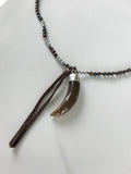 Agate Horn & Bronzite Necklace