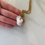 Baroque Pearl & Gold Toggle Necklace