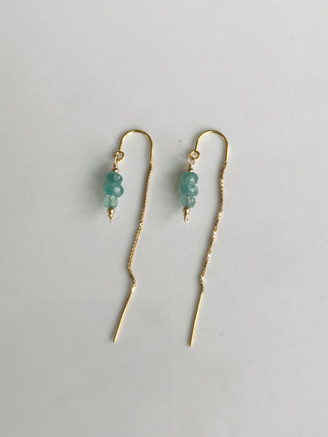 Emerald & Gold Threader Earrings