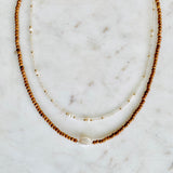 Keshi Pearl and Sandalwood Necklace