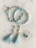 Keshi Pearl & Silk Tassel Earrings