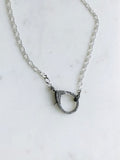 Pavé Diamond Clasp & Silver Necklace