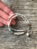 Pearl & Larimar Bracelet with Starfish Charm