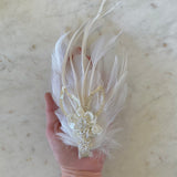 White Feather & Sequin Fascinator