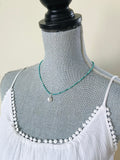 Turquoise & Pearl Pendant Necklace