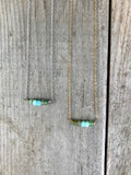 Blue Peruvian Opal Beaded Bar Necklace