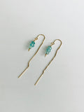 Emerald & Gold Threader Earrings