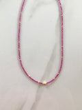 Ruby Gemstone & Gold Bead Necklace