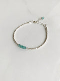 Emerald & Fine Silver Beaded Bracelet