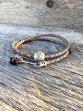 Men’s Bola Leather Wrap with Om Bead