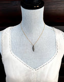 Diamond Feather & Gold Necklace