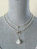 Flower Pendant & Pearl Necklace