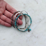Turquoise and Silver Layered Bracelet