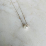 Floating Pearl & Silver Necklace