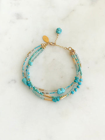 Turquoise Dainty Beaded Bracelet