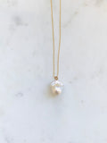 Champagne Baroque Pearl & Gold Necklace